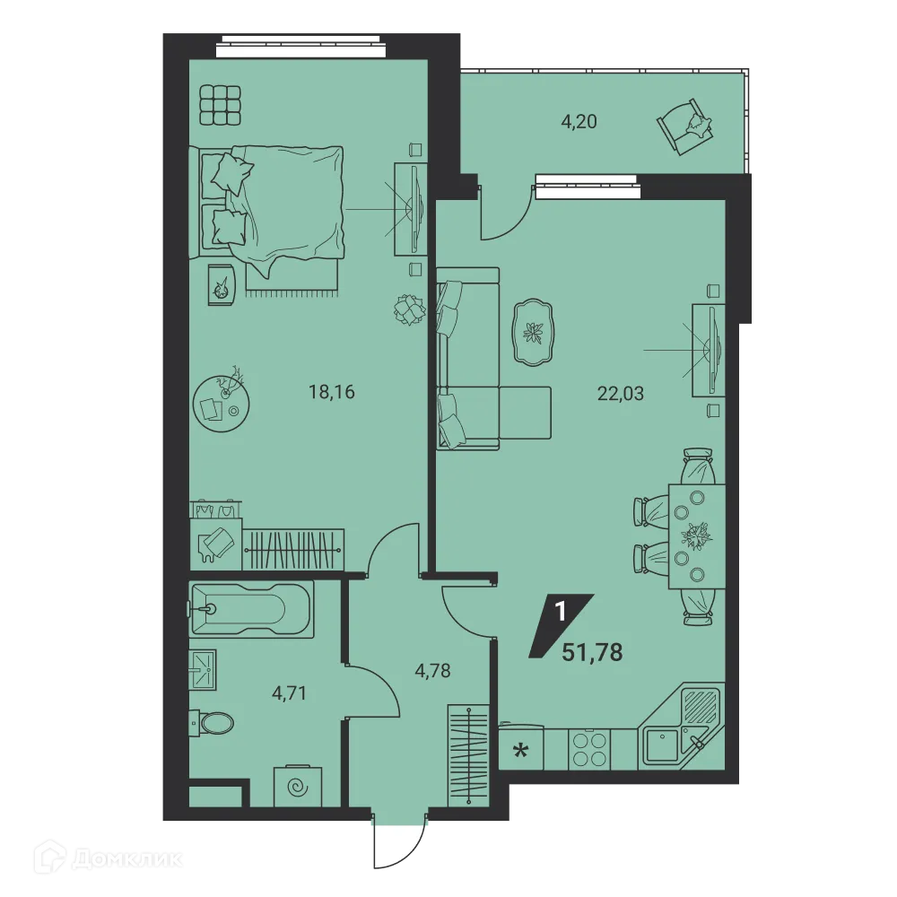 Фото квартиры в ЖК Дом на Ясной