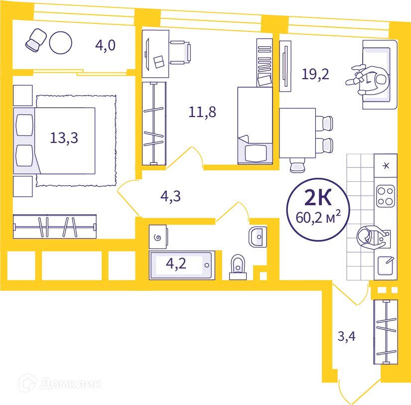 Фото квартиры в ЖК Астон. Отрадный