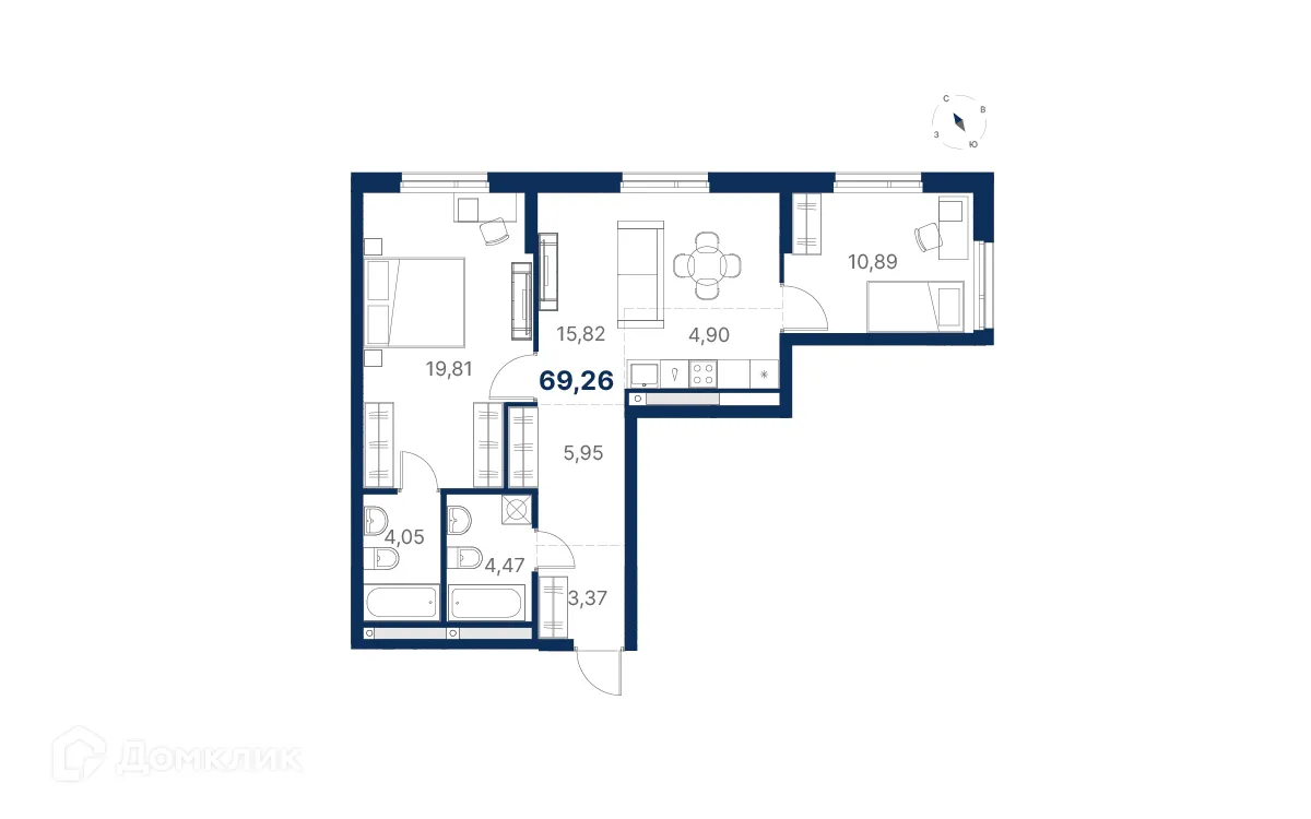 Фото квартиры в ЖК Атлас Юник