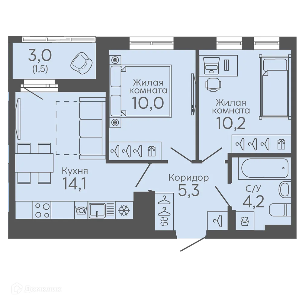 Фото квартиры в ЖК Новокольцовский