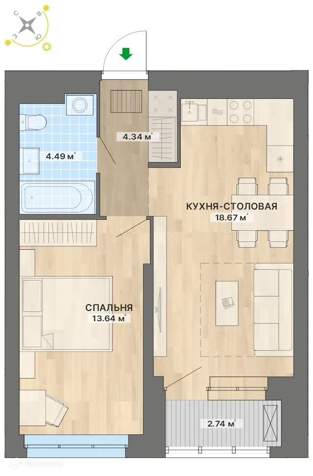 Фото квартиры в ЖК Речной квартал