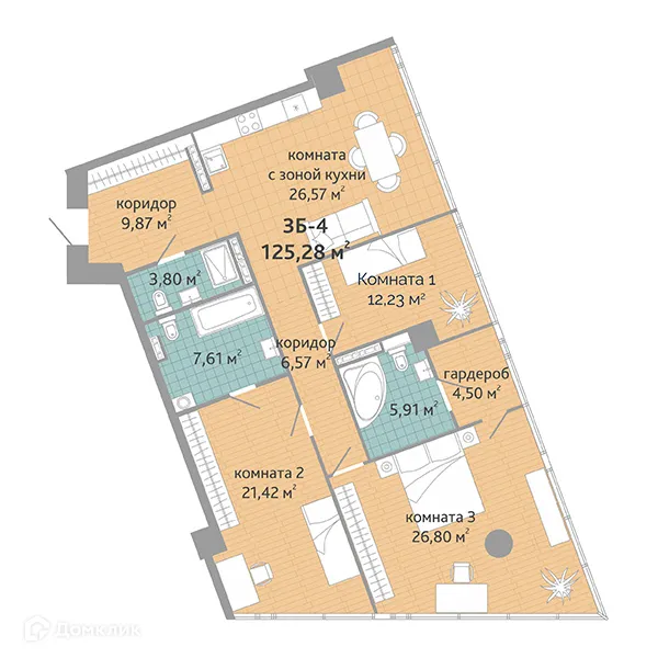 Фото квартиры в ЖК RE:VOLUTION TOWERS (Ревалюшион товерс)