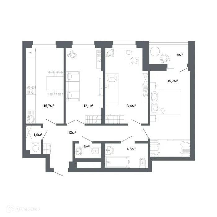 Фото квартиры в ЖК "Комсомольская, 67"