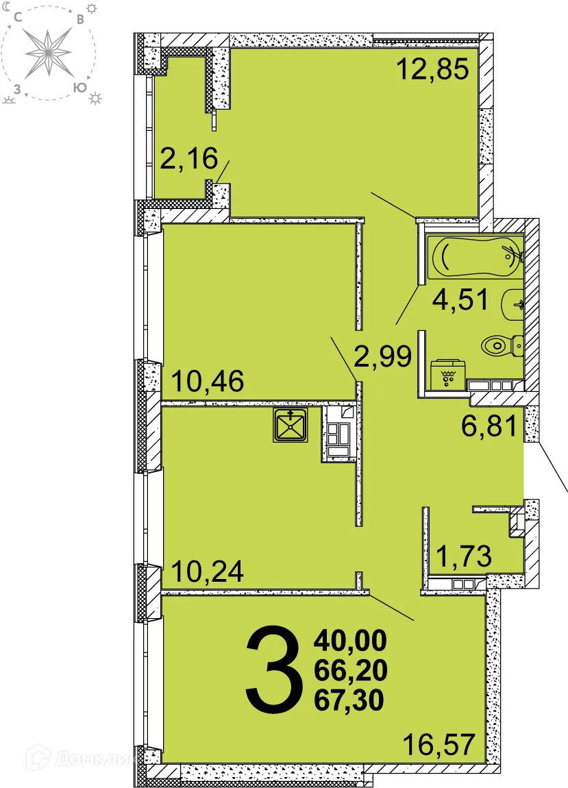 Фото квартиры в ЖК Кварталы Конструктивизма
