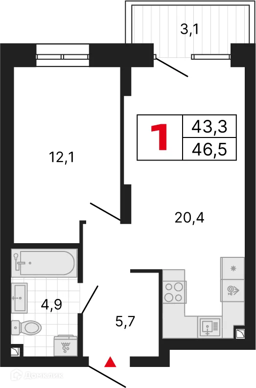 Фото квартиры в ЖК Квартал-Парк Каменные палатки