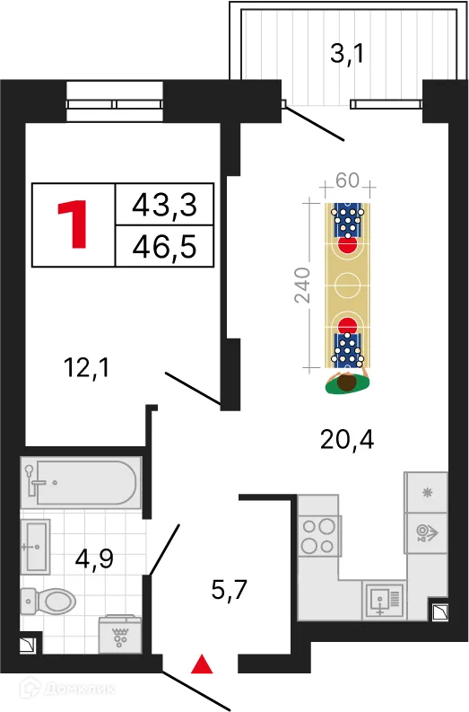 Фото квартиры в ЖК Квартал-Парк Каменные палатки