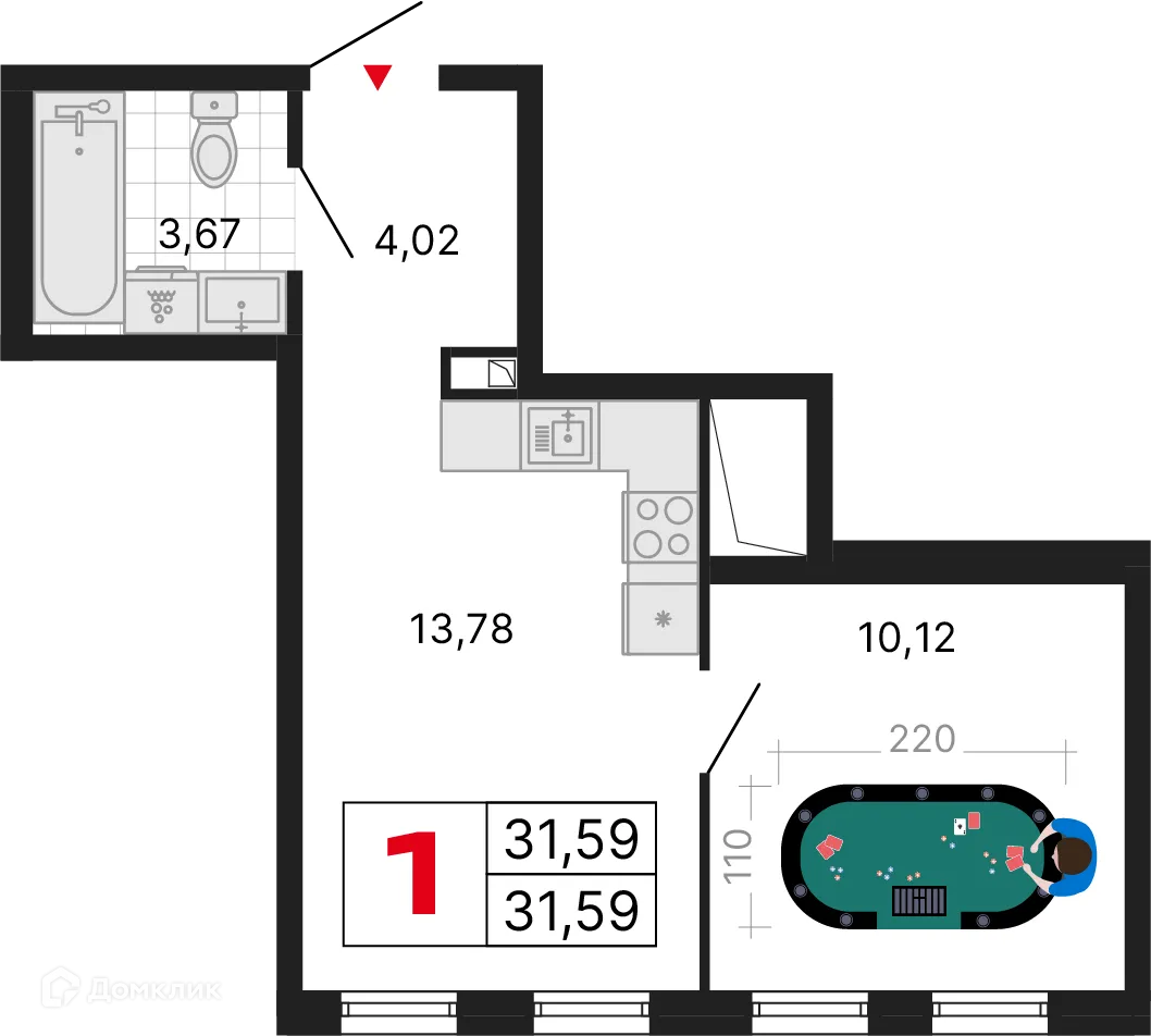 Фото квартиры в ЖК ДНК. Дом на Куйбышева