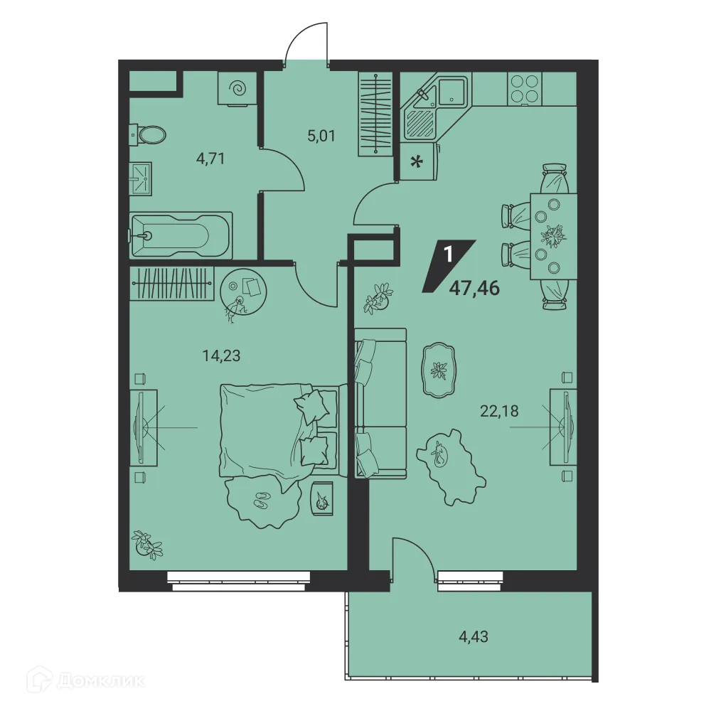 Фото квартиры в ЖК Дом на Ясной