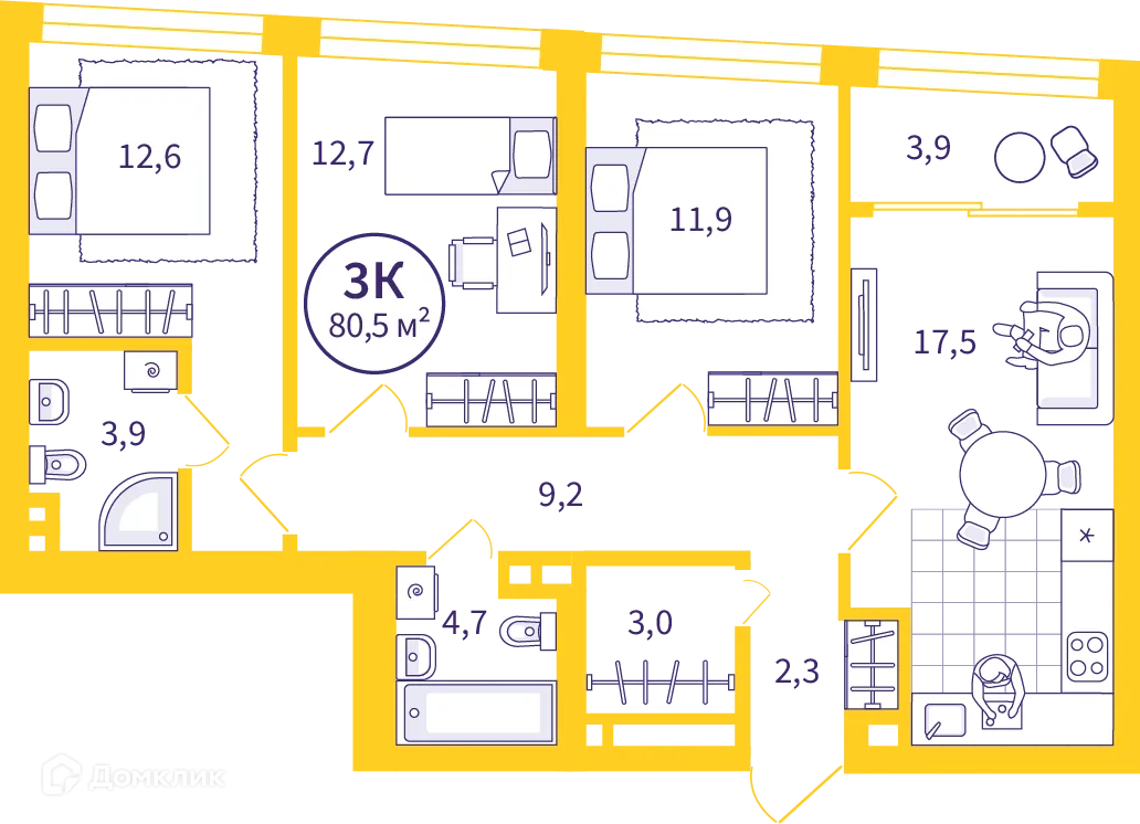 Фото квартиры в ЖК Астон. Отрадный