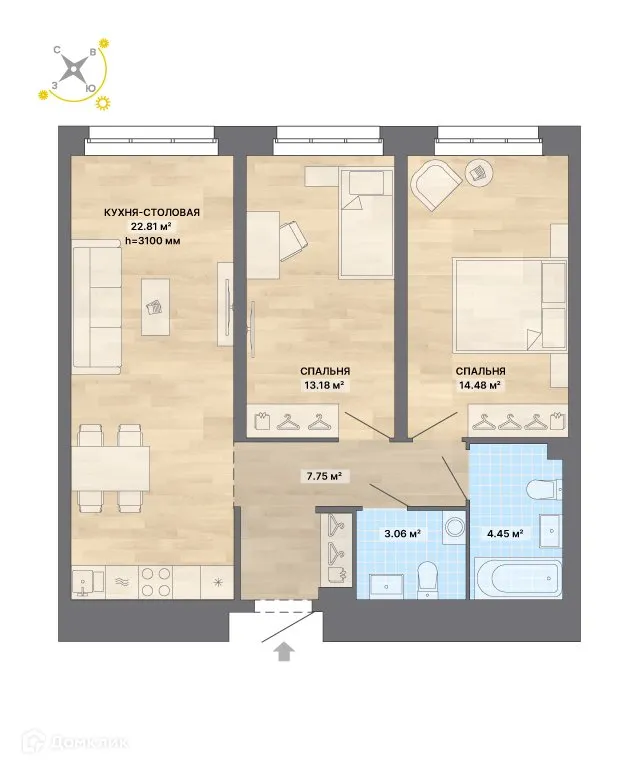 Фото квартиры в ЖК РЕКА.Дом на набережной