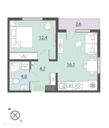 Фото квартиры в ЖК Меридиан