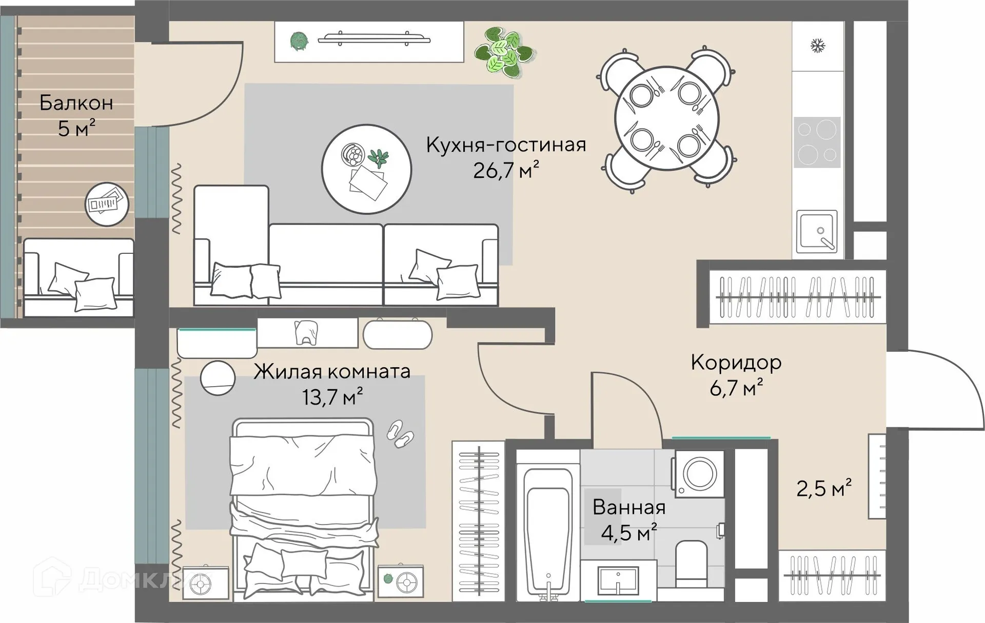 Фото квартиры в ЖК Нагорный