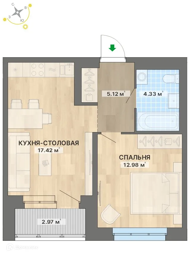 Фото квартиры в ЖК Жилые кварталы Северный Химмаш