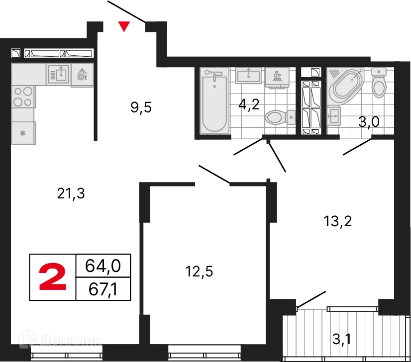 Фото квартиры в ЖК Квартал-Парк Каменные палатки