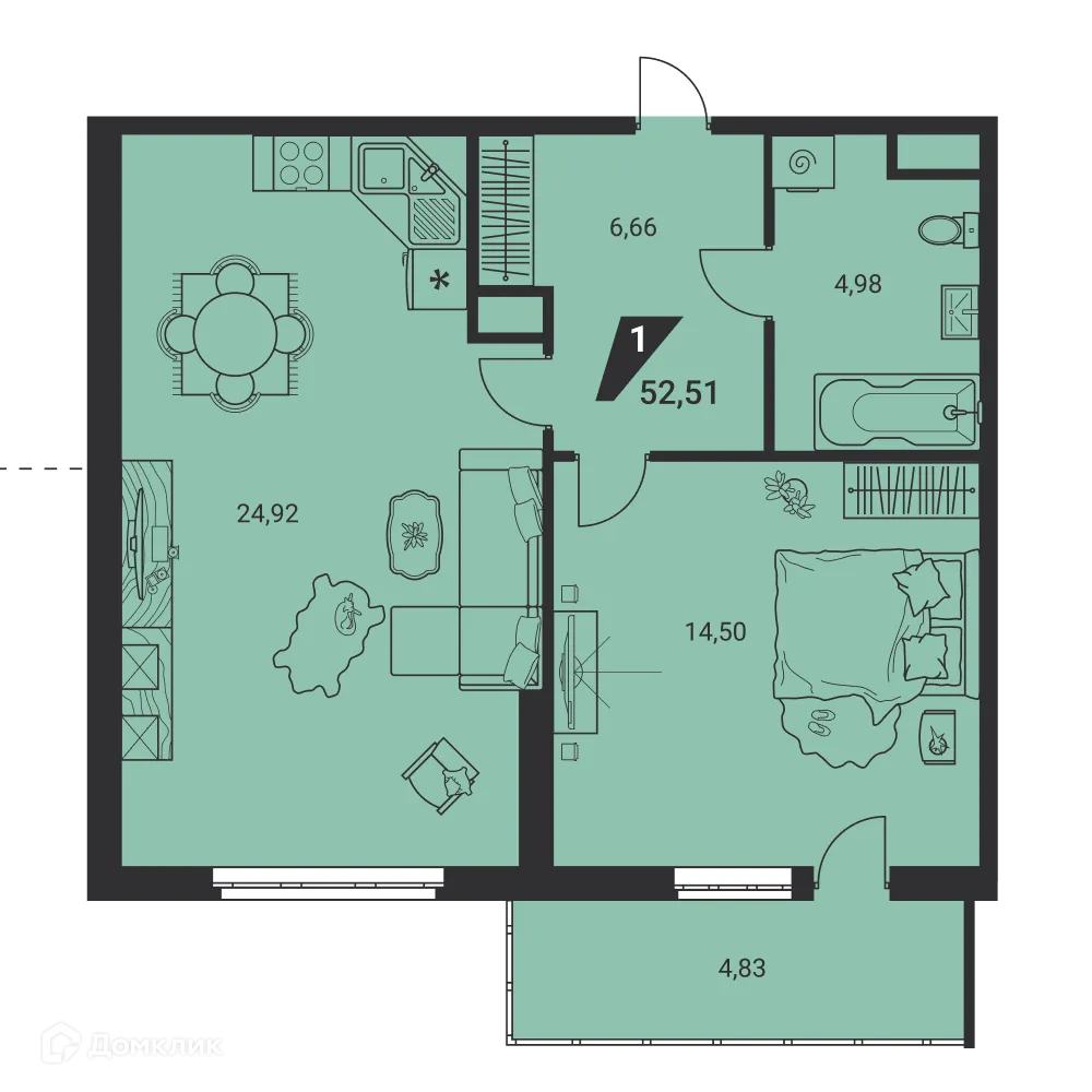 Фото квартиры в ЖК Дом на Ясной