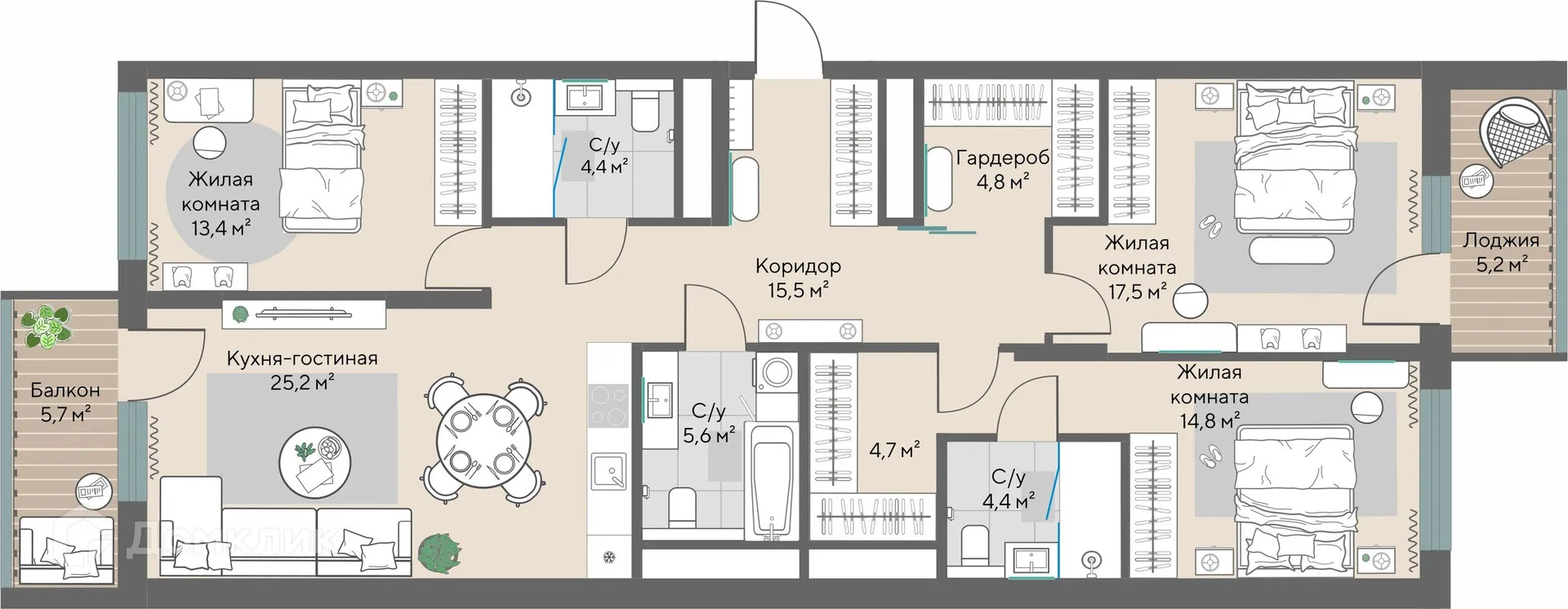 Фото квартиры в ЖК Нагорный