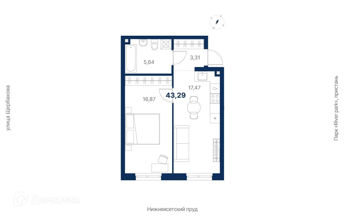 Фото квартиры в ЖК Атлас Ривер