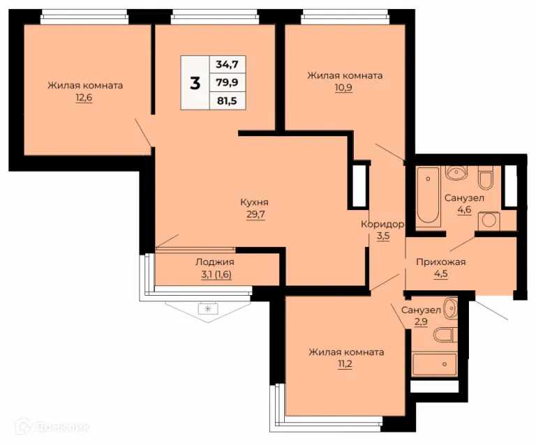 Фото квартиры в ЖК Ольховский парк