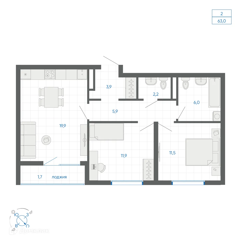 Фото квартиры в ЖК FIRST (Фёрст)