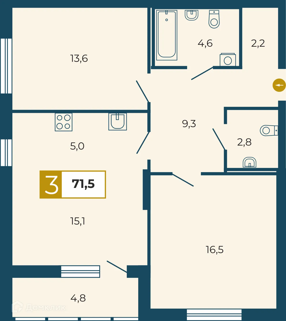 Фото квартиры в ЖК Тактика