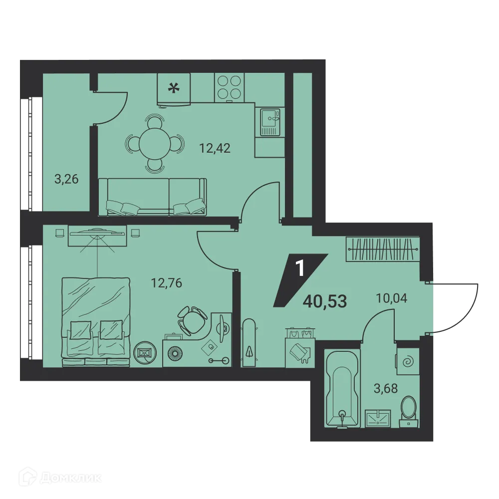 Фото квартиры в ЖК Жилые высотки H2O