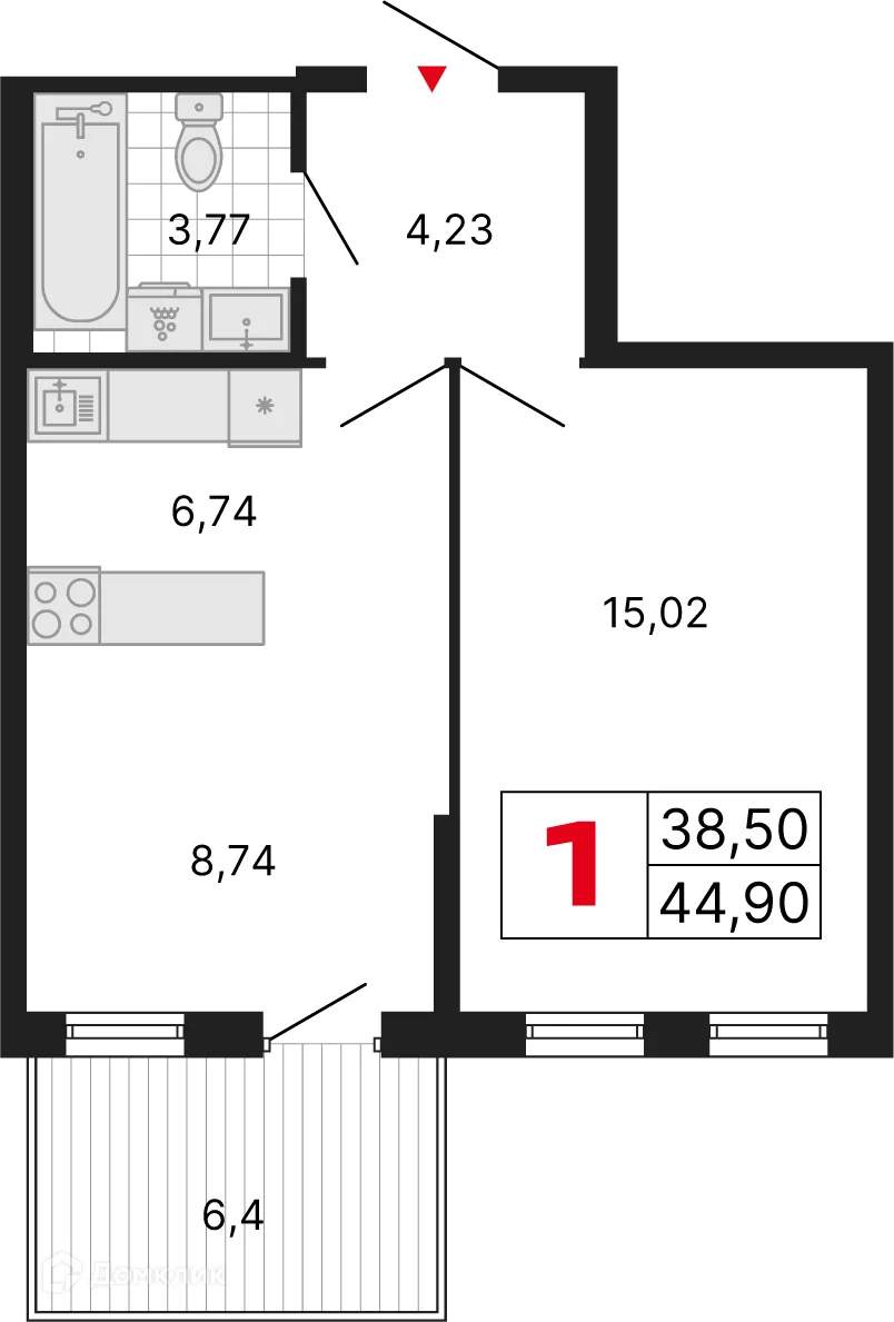 Фото квартиры в ЖК ДНК. Дом на Куйбышева