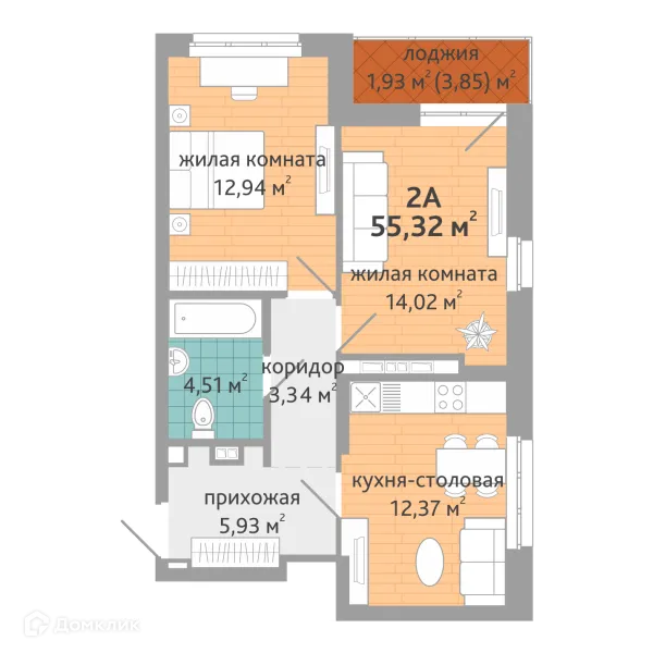 Фото квартиры в ЖК Семейный квартал "Дружный-2"