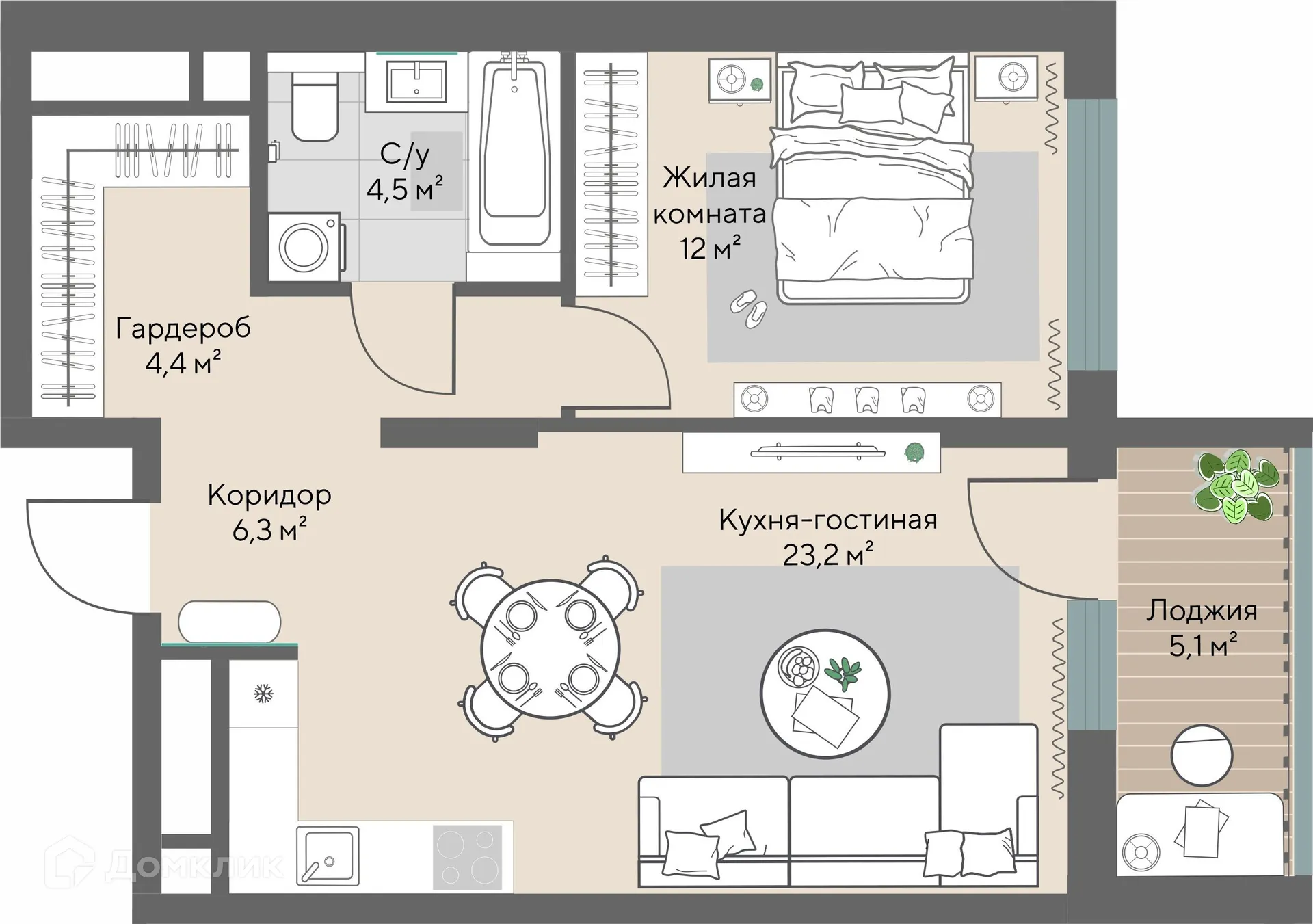 Фото квартиры в ЖК Нагорный