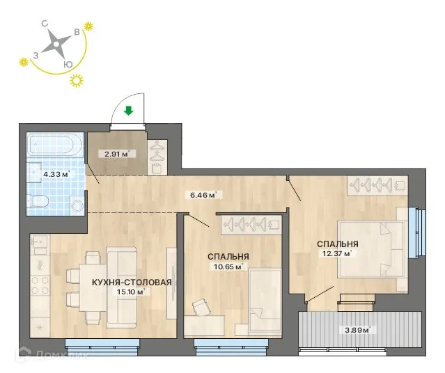 Фото квартиры в ЖК Жилые кварталы Северный Химмаш