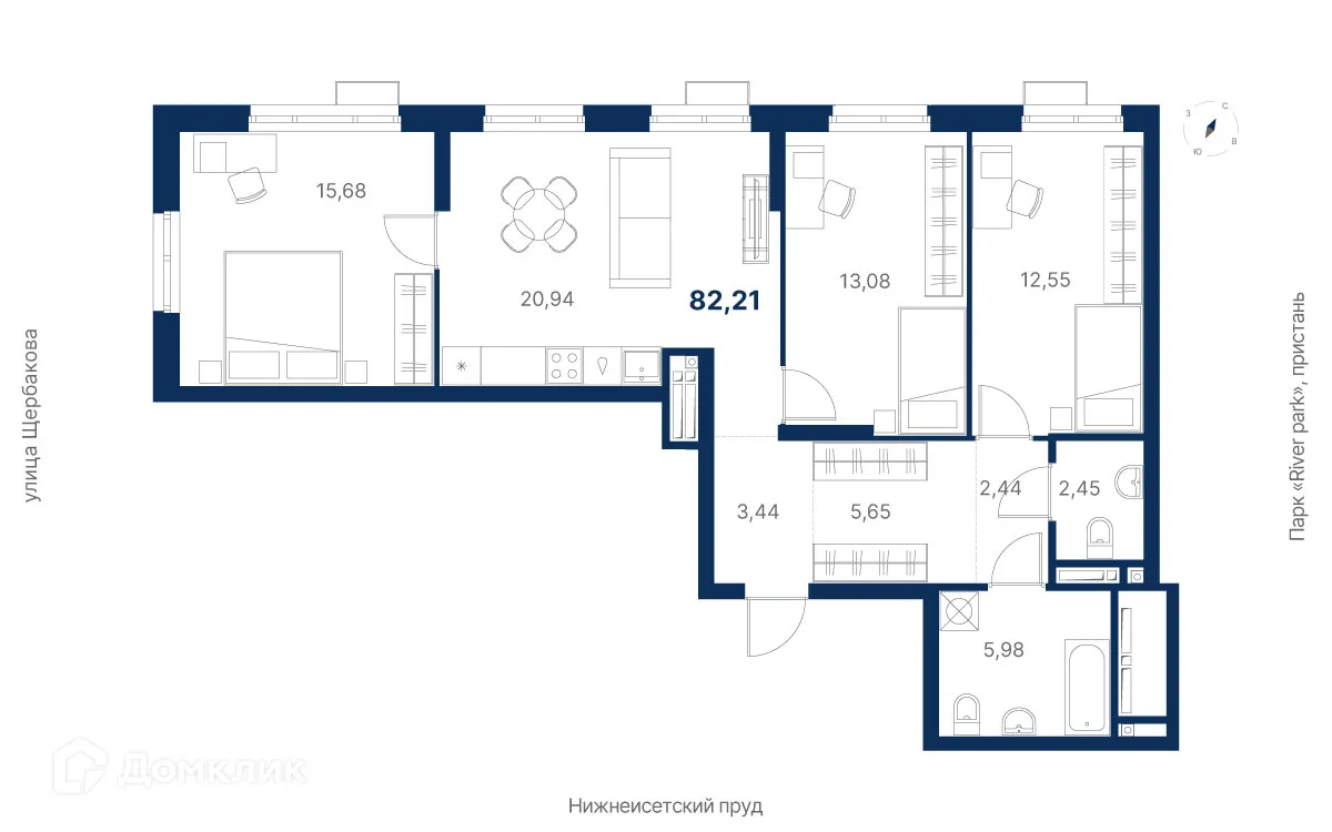 Фото квартиры в ЖК Атлас Ривер