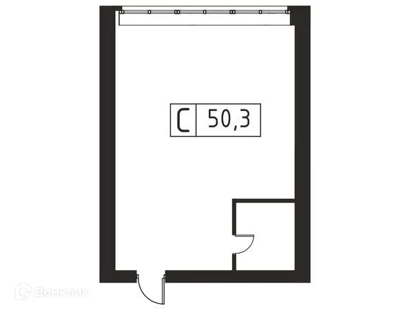 Планировка Студия в ЖК БЕРЕГ