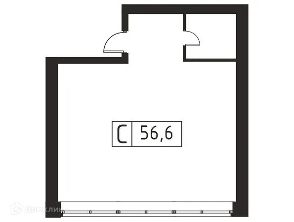 Планировка Студия в ЖК БЕРЕГ