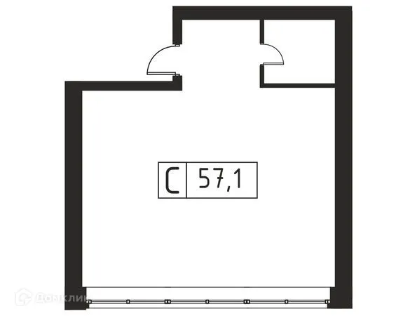 Планировка Студия в ЖК БЕРЕГ