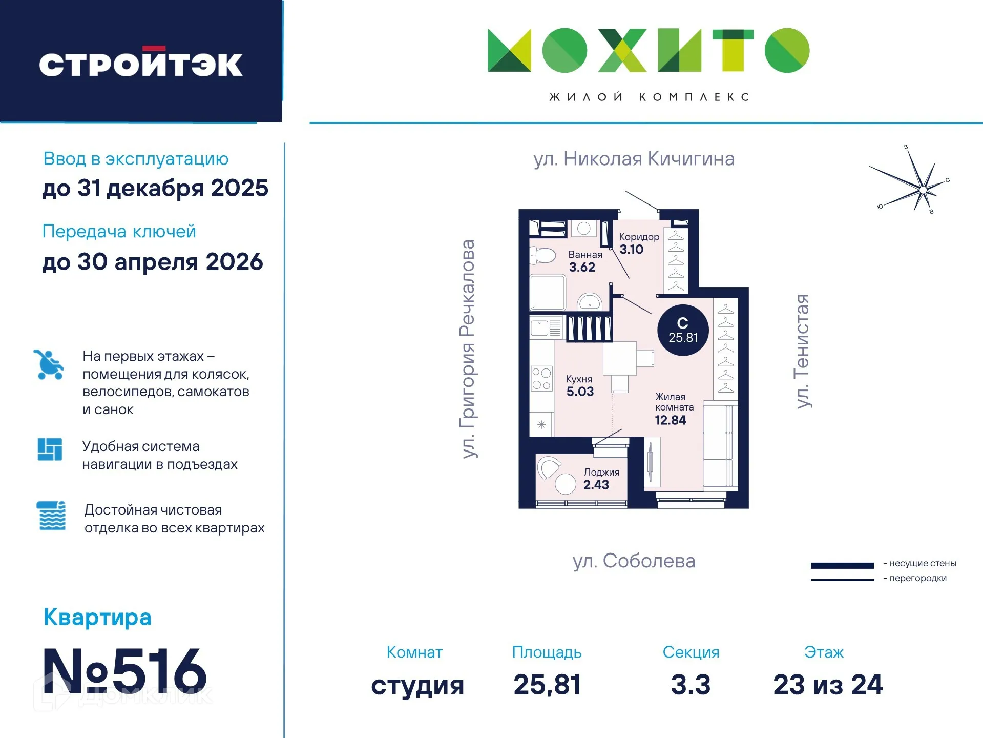 Фото квартиры в ЖК "Мохито"