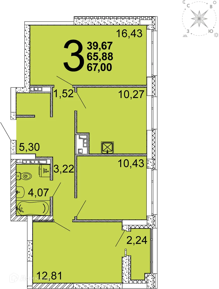 Фото квартиры в ЖК Кварталы Конструктивизма