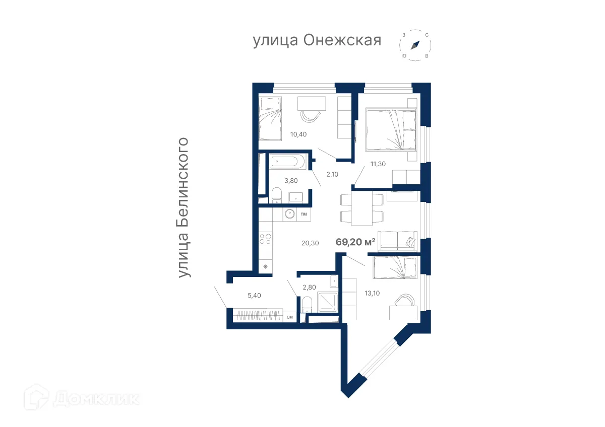 Фото квартиры в ЖК 4 YOU (4 Ю)