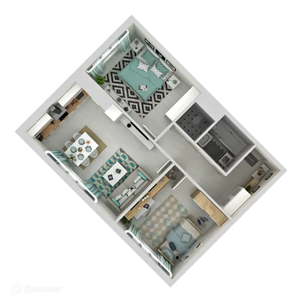 Планировка 2 комн. в ЖК "Две Столицы"