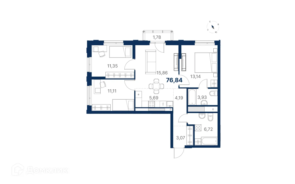 Фото квартиры в ЖК Атлас Юник