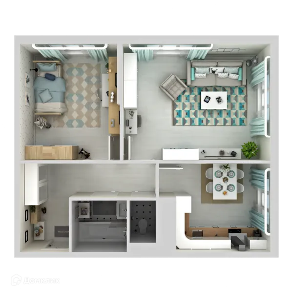 Планировка 2 комн. в ЖК "Две Столицы"