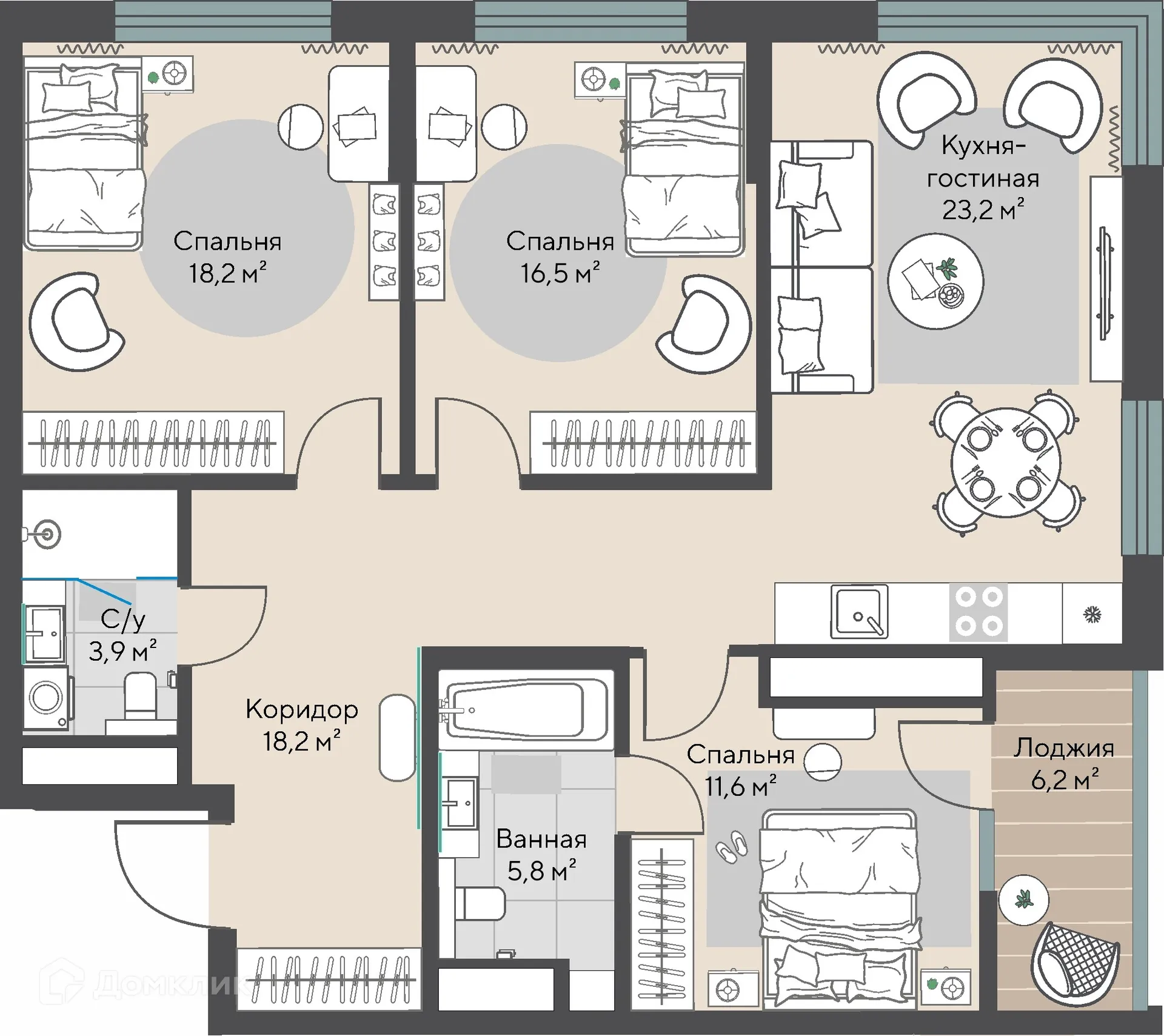 Фото квартиры в ЖК Нагорный