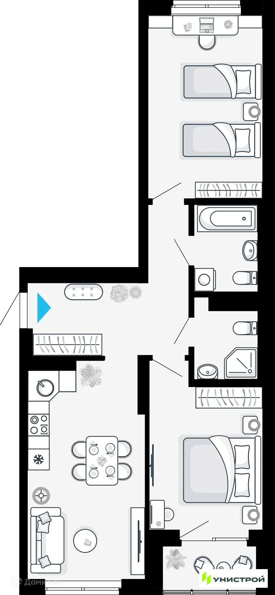 Фото квартиры в ЖК Небосклоны