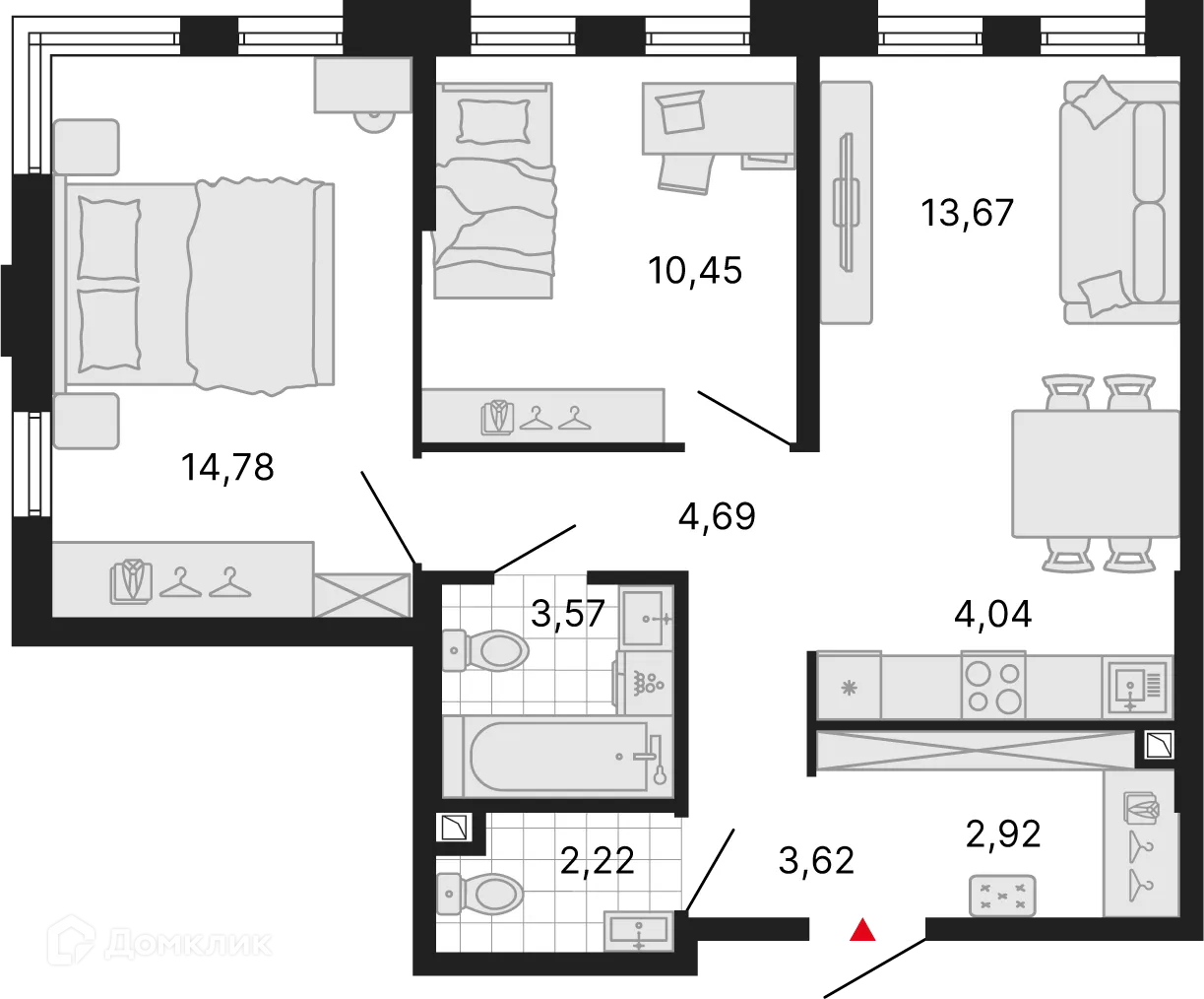 Фото квартиры в ЖК ДНК. Дом на Куйбышева