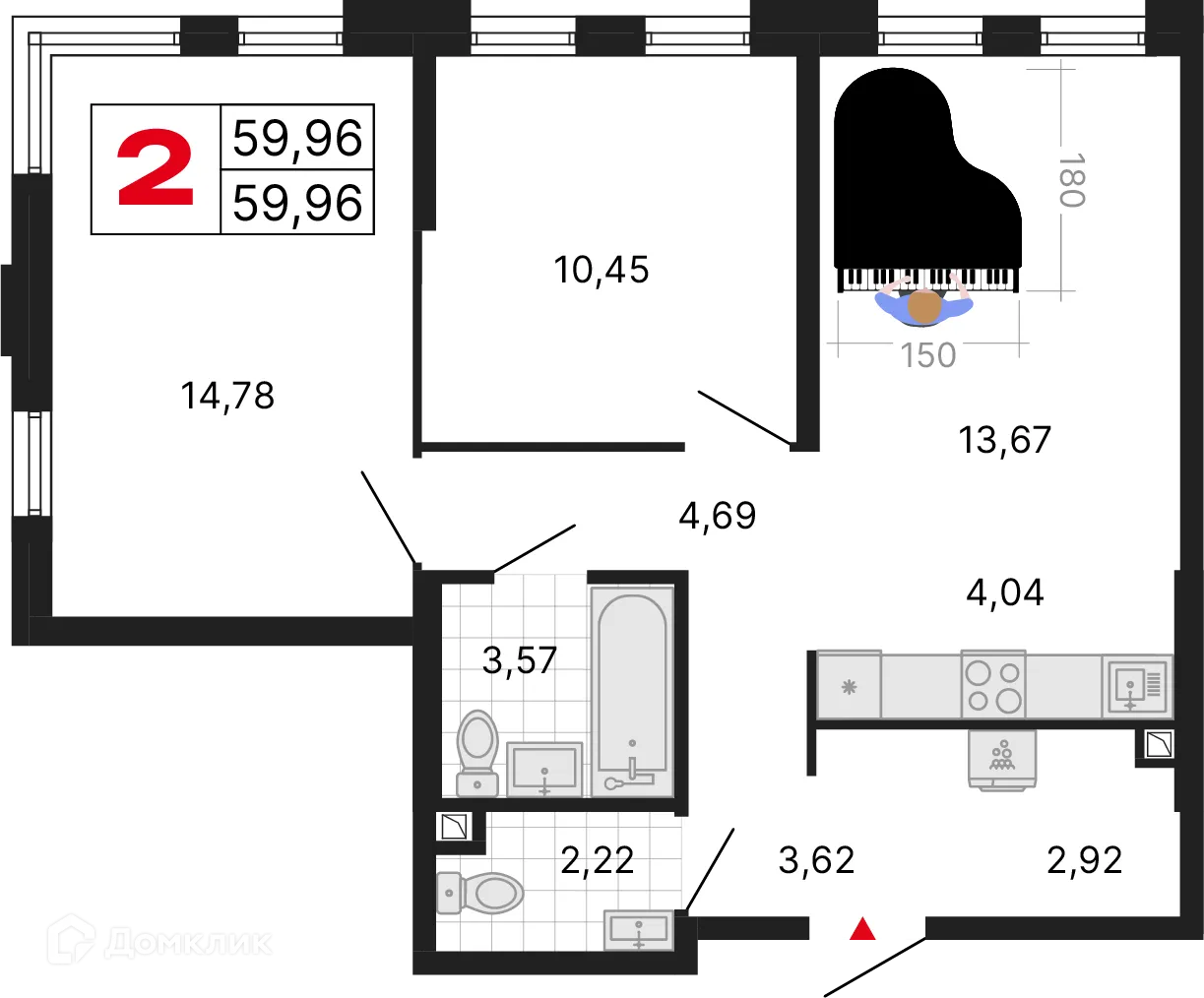 Фото квартиры в ЖК ДНК. Дом на Куйбышева