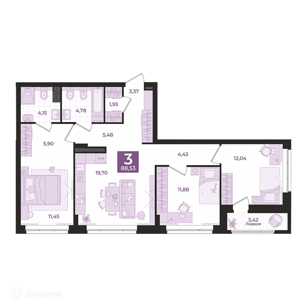 Фото квартиры в ЖК "REPIN TOWERS (Репин Тауэрс)"