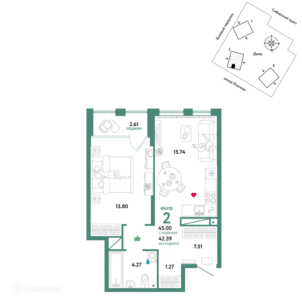 Фото квартиры в ЖК Сибирский сад