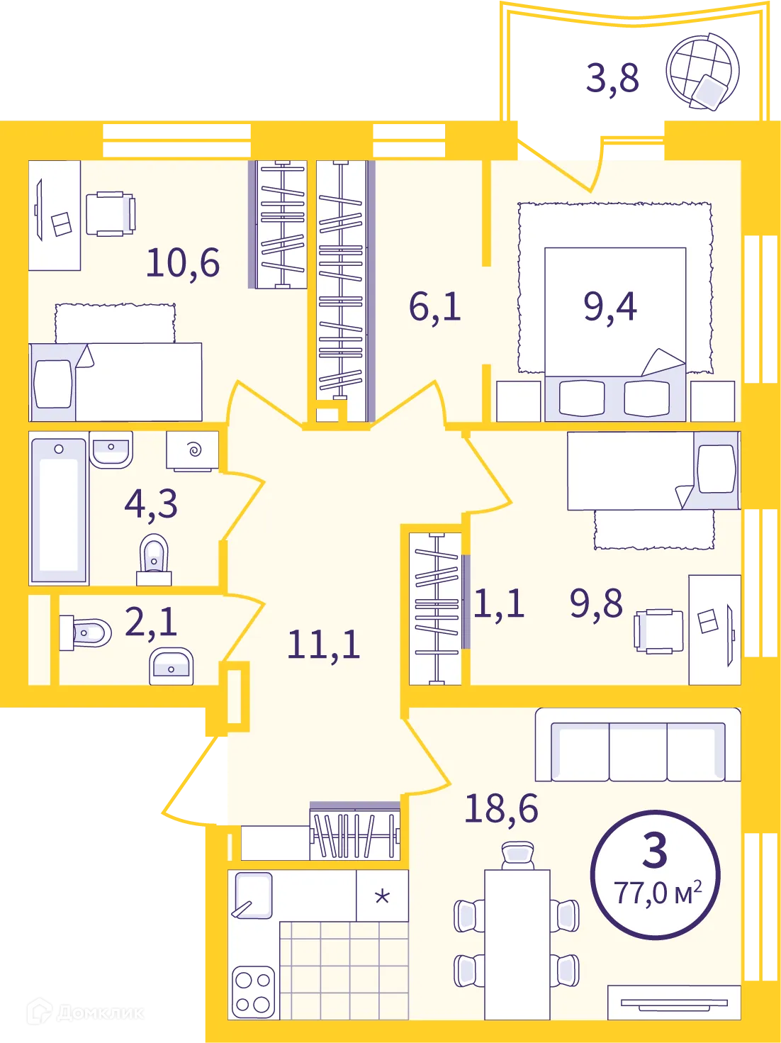 Фото квартиры в ЖК Астон. Движение