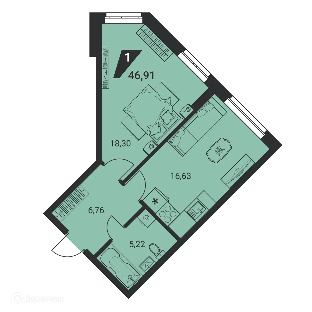 Фото квартиры в ЖК Дом на Ясной