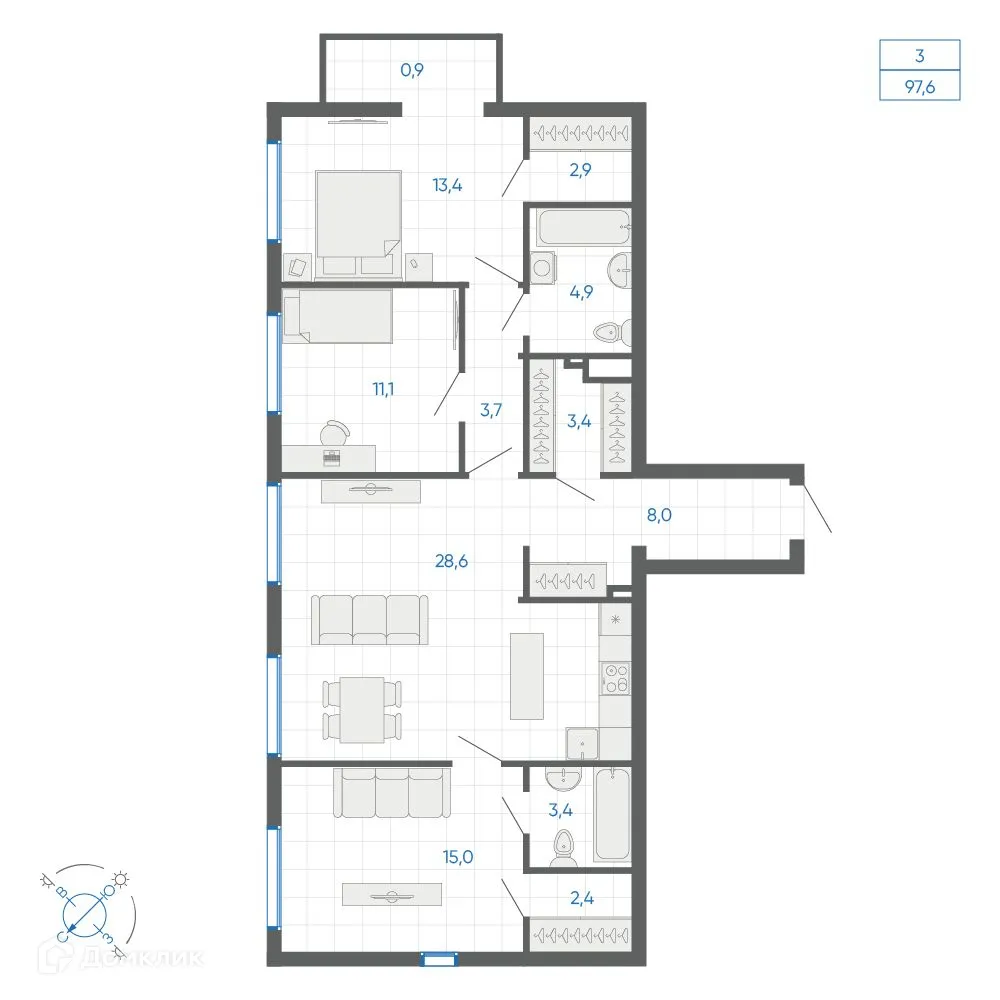 Фото квартиры в ЖК FIRST (Фёрст)