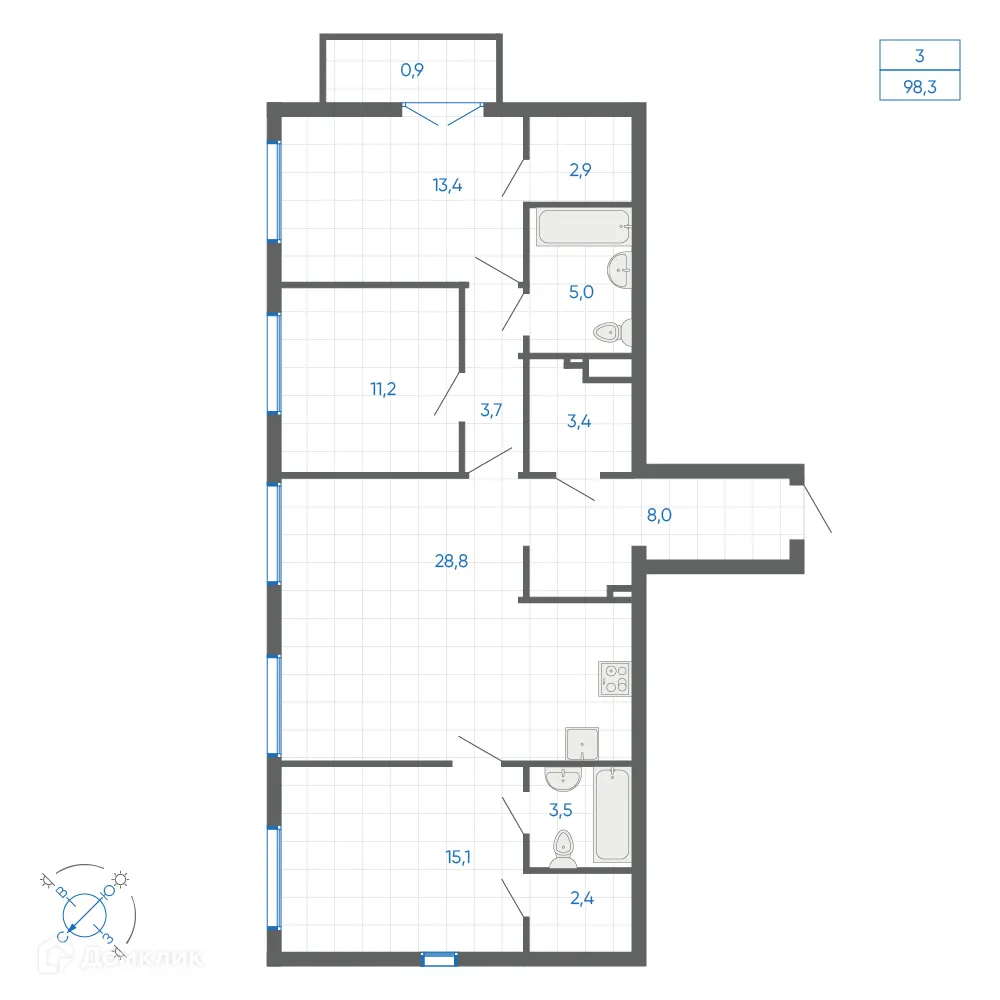 Фото квартиры в ЖК FIRST (Фёрст)