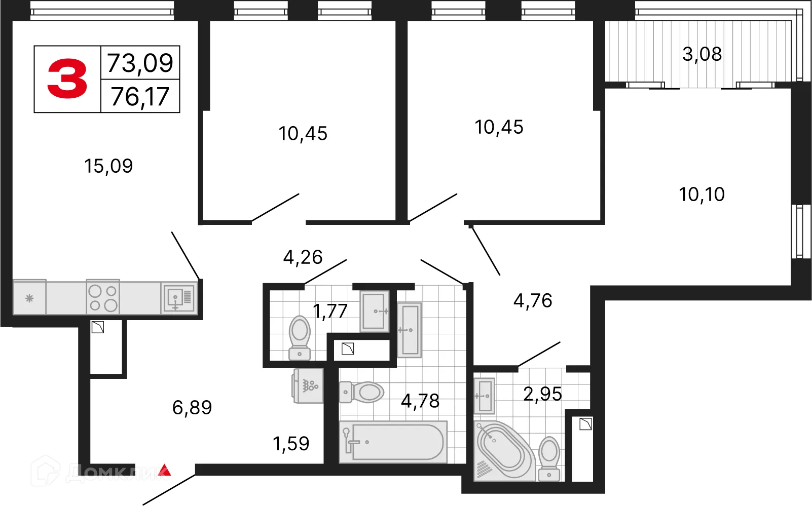 Фото квартиры в ЖК ДНК. Дом на Куйбышева